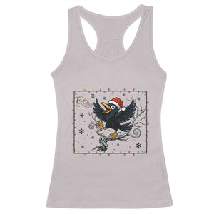Funny Christmas Raven Lovers Racerback Tank Top F Caw F Joke Gift TS12 Ice Gray Print Your Wear