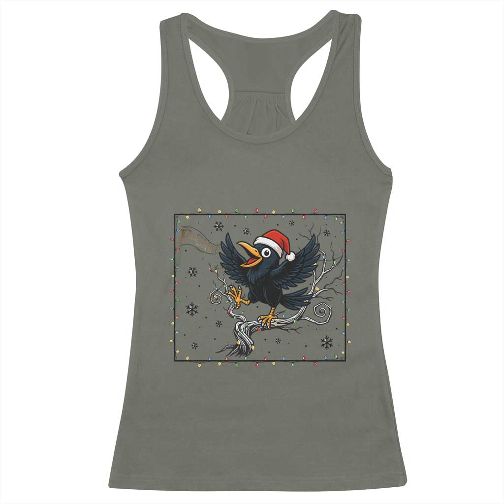 Funny Christmas Raven Lovers Racerback Tank Top F Caw F Joke Gift TS12 Military Green Print Your Wear