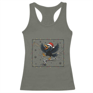 Funny Christmas Raven Lovers Racerback Tank Top F Caw F Joke Gift TS12 Military Green Print Your Wear