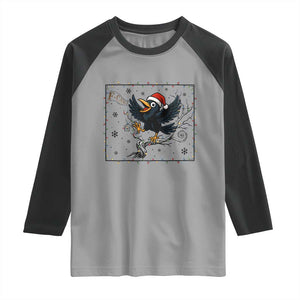 Funny Christmas Raven Lovers Raglan Shirt F Caw F Joke Gift - Print Your Wear