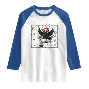 Funny Christmas Raven Lovers Raglan Shirt F Caw F Joke Gift - Print Your Wear