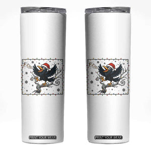 Funny Christmas Raven Lovers Skinny Tumbler F Caw F Joke Gift - Print Your Wear