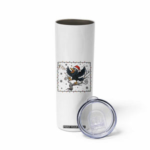 Funny Christmas Raven Lovers Skinny Tumbler F Caw F Joke Gift - Print Your Wear