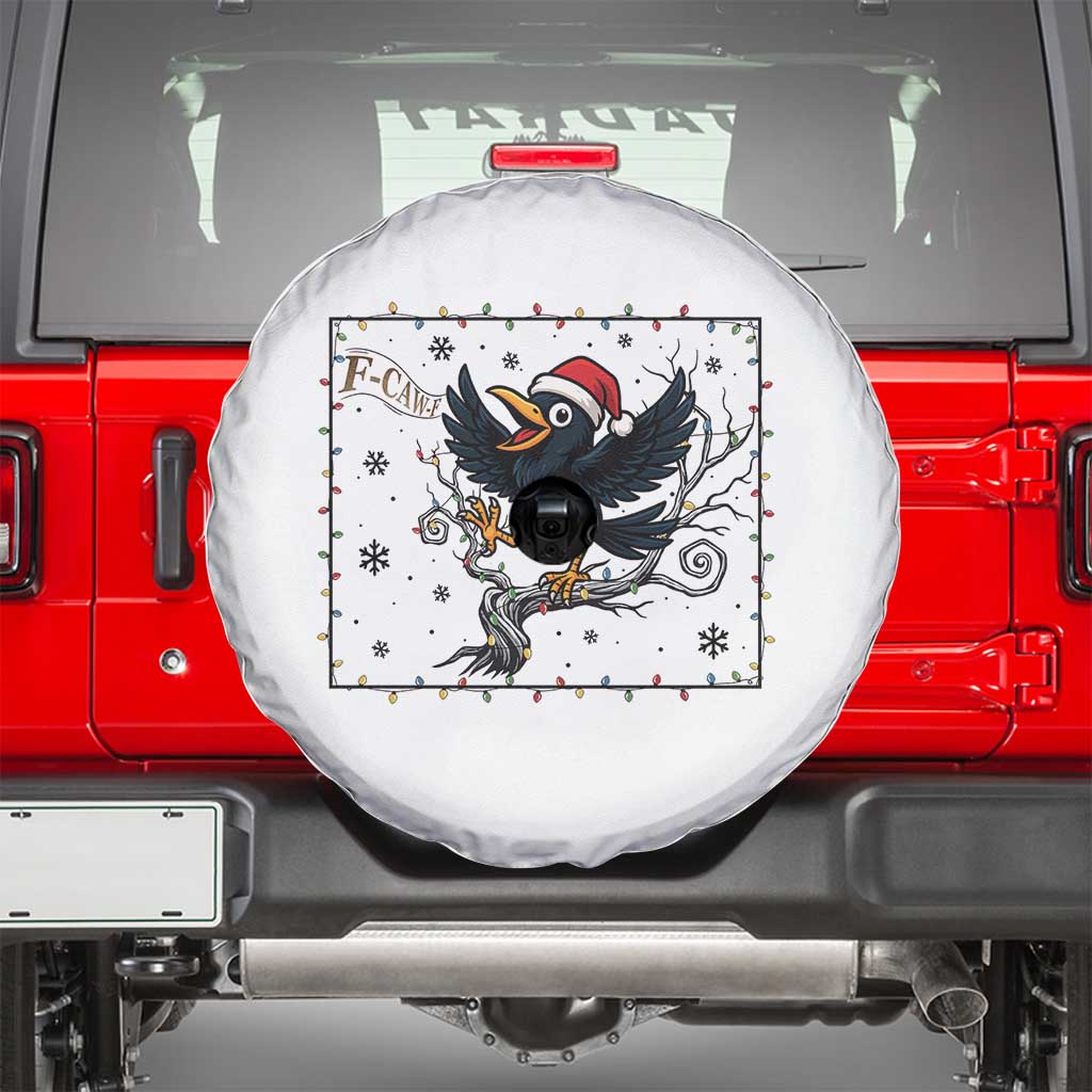 Funny Christmas Raven Lovers Spare Tire Cover F Caw F Joke Gift TS12 White Print Your Wear
