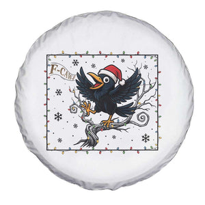 Funny Christmas Raven Lovers Spare Tire Cover F Caw F Joke Gift - Print Your Wear