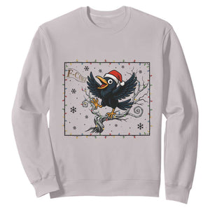 Funny Christmas Raven Lovers Sweatshirt F Caw F Joke Gift TS12 Ice Gray Print Your Wear
