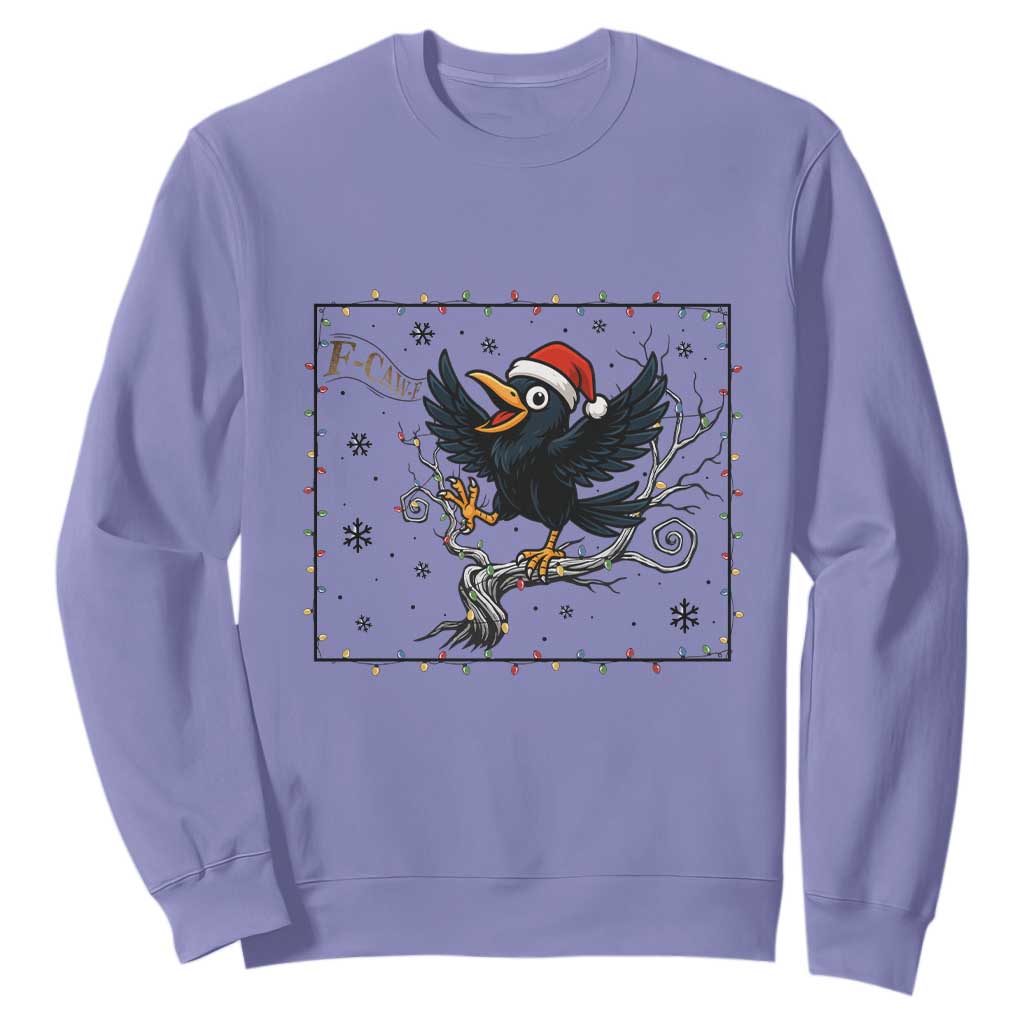 Funny Christmas Raven Lovers Sweatshirt F Caw F Joke Gift TS12 Violet Print Your Wear