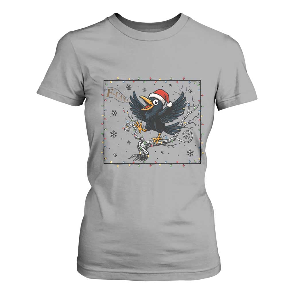 Funny Christmas Raven Lovers T Shirt For Women F Caw F Joke Gift TS12 Sport Gray Print Your Wear