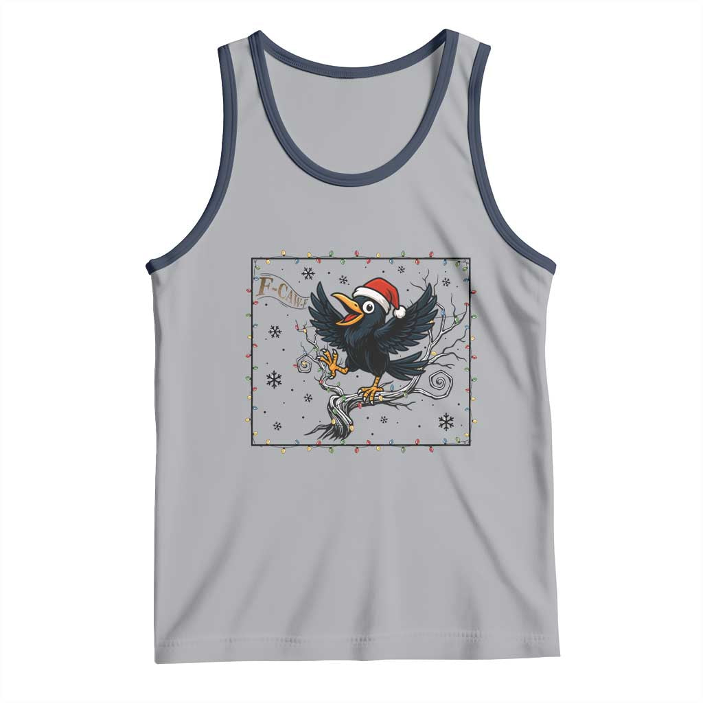 Funny Christmas Raven Lovers Tank Top F Caw F Joke Gift TS12 Athletic Heather Navy Print Your Wear