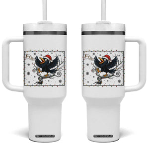 Funny Christmas Raven Lovers Tumbler With Handle F Caw F Joke Gift - Print Your Wear