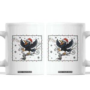 Funny Christmas Raven Lovers Coffee Mug F Caw F Joke Gift - Print Your Wear