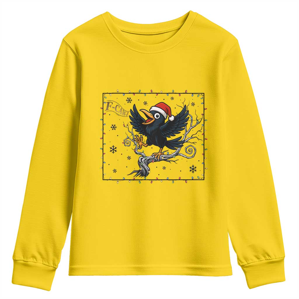 Funny Christmas Raven Lovers Youth Sweatshirt F Caw F Joke Gift TS12 Daisy Print Your Wear