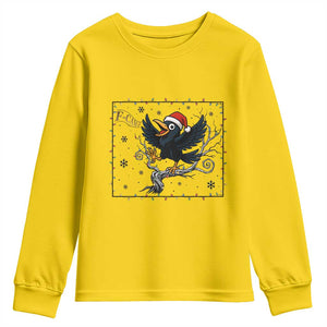 Funny Christmas Raven Lovers Youth Sweatshirt F Caw F Joke Gift TS12 Daisy Print Your Wear