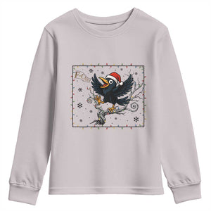 Funny Christmas Raven Lovers Youth Sweatshirt F Caw F Joke Gift TS12 Ice Gray Print Your Wear