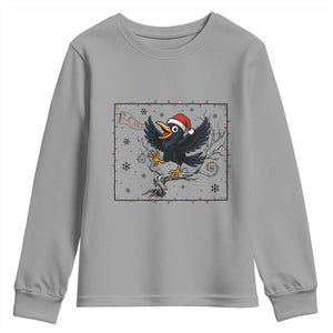 Funny Christmas Raven Lovers Youth Sweatshirt F Caw F Joke Gift TS12 Sport Gray Print Your Wear