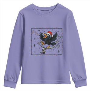 Funny Christmas Raven Lovers Youth Sweatshirt F Caw F Joke Gift TS12 Violet Print Your Wear