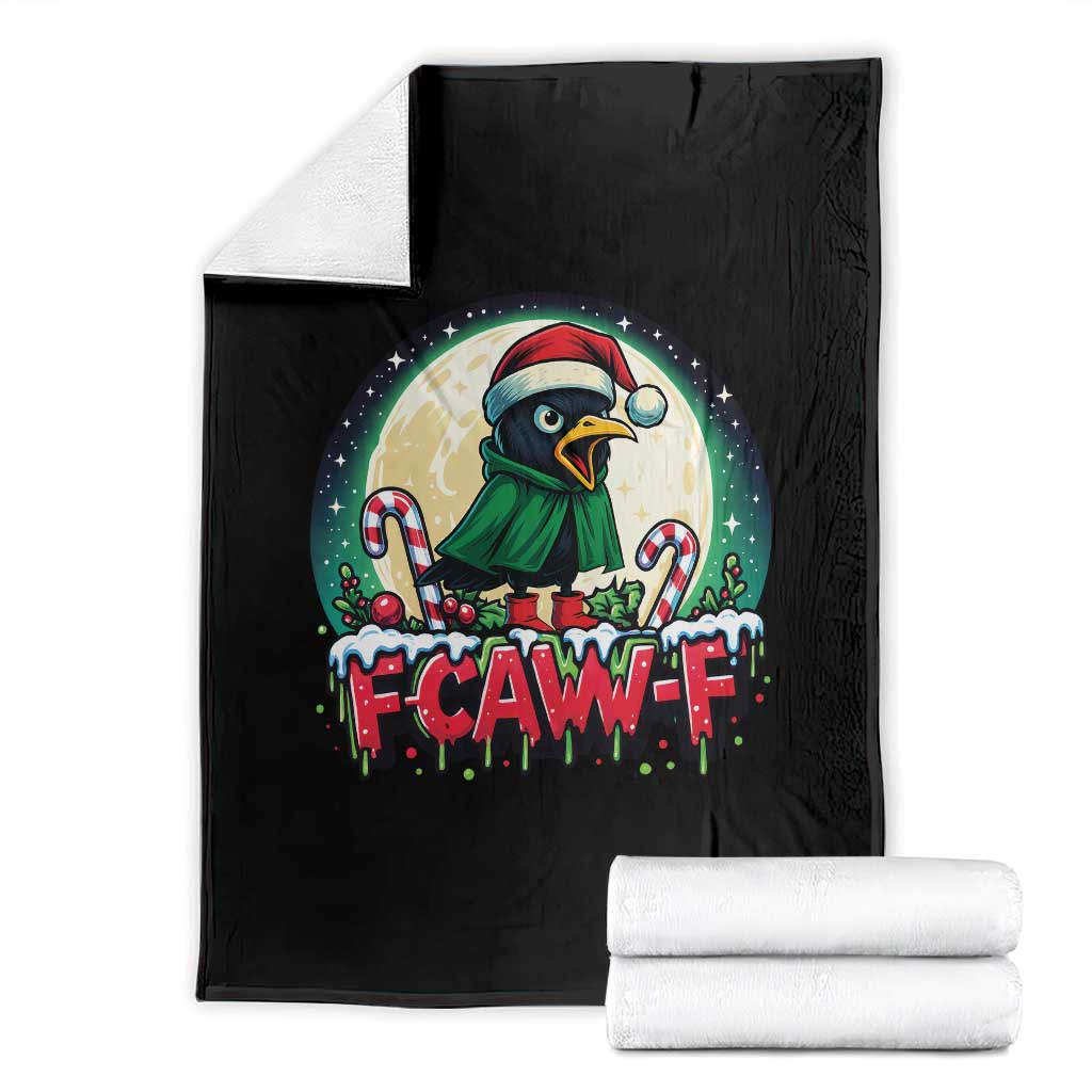 Funny F Caw F Raven Joke Throw Blanket Holiday Gift - Print Your Wear