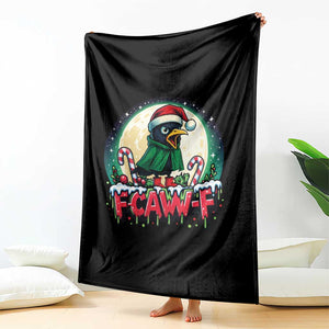 Funny F Caw F Raven Joke Throw Blanket Holiday Gift - Print Your Wear