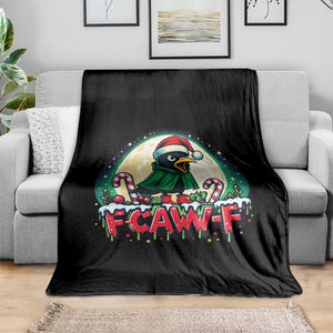 Funny F Caw F Raven Joke Throw Blanket Holiday Gift - Print Your Wear
