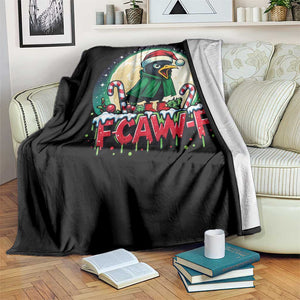 Funny F Caw F Raven Joke Throw Blanket Holiday Gift - Print Your Wear