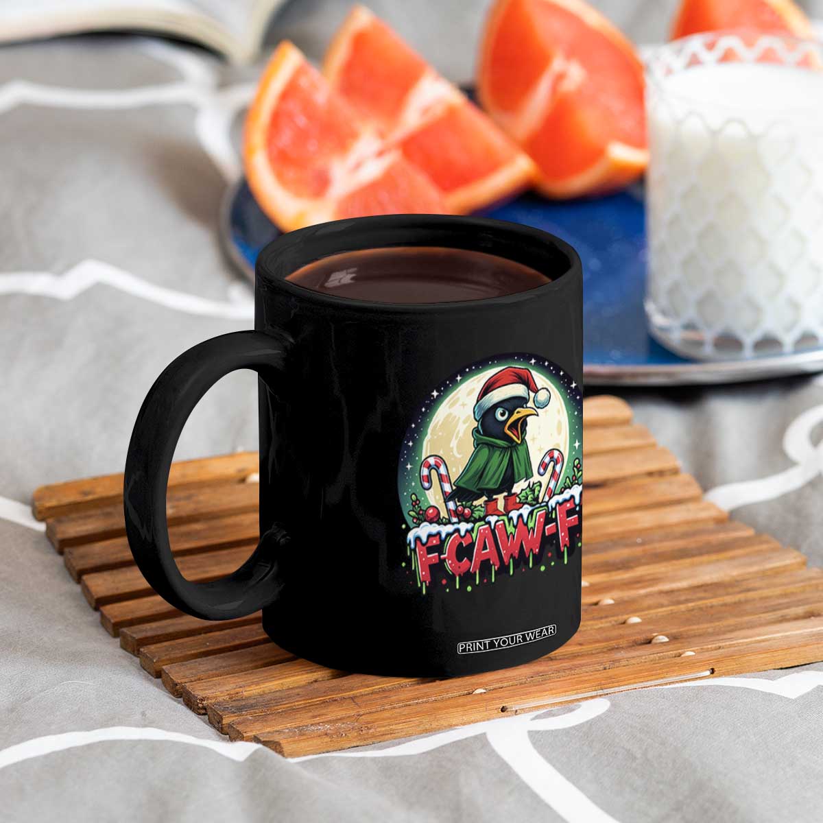 Funny F Caw F Raven Joke Coffee Mug Holiday Gift - Print Your Wear