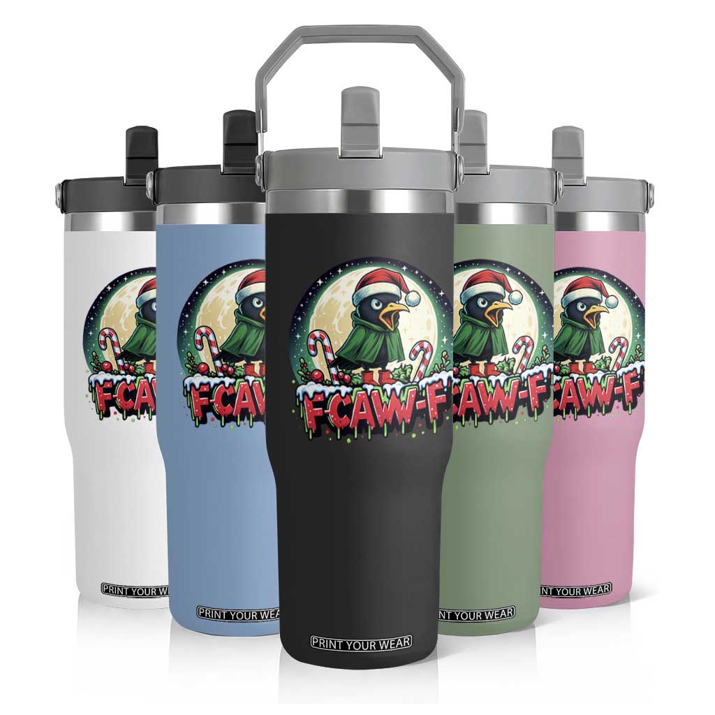 Funny F Caw F Raven Joke Flip Straw Tumbler Holiday Gift TS12 Print Your Wear