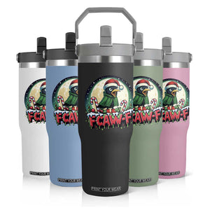 Funny F Caw F Raven Joke Flip Straw Tumbler Holiday Gift - Print Your Wear