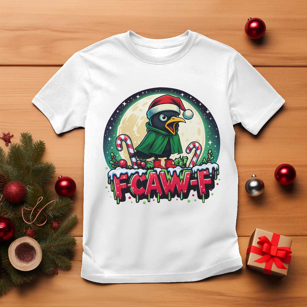 Funny F Caw F Raven Joke T Shirt Holiday Gift TS12 White Print Your Wear