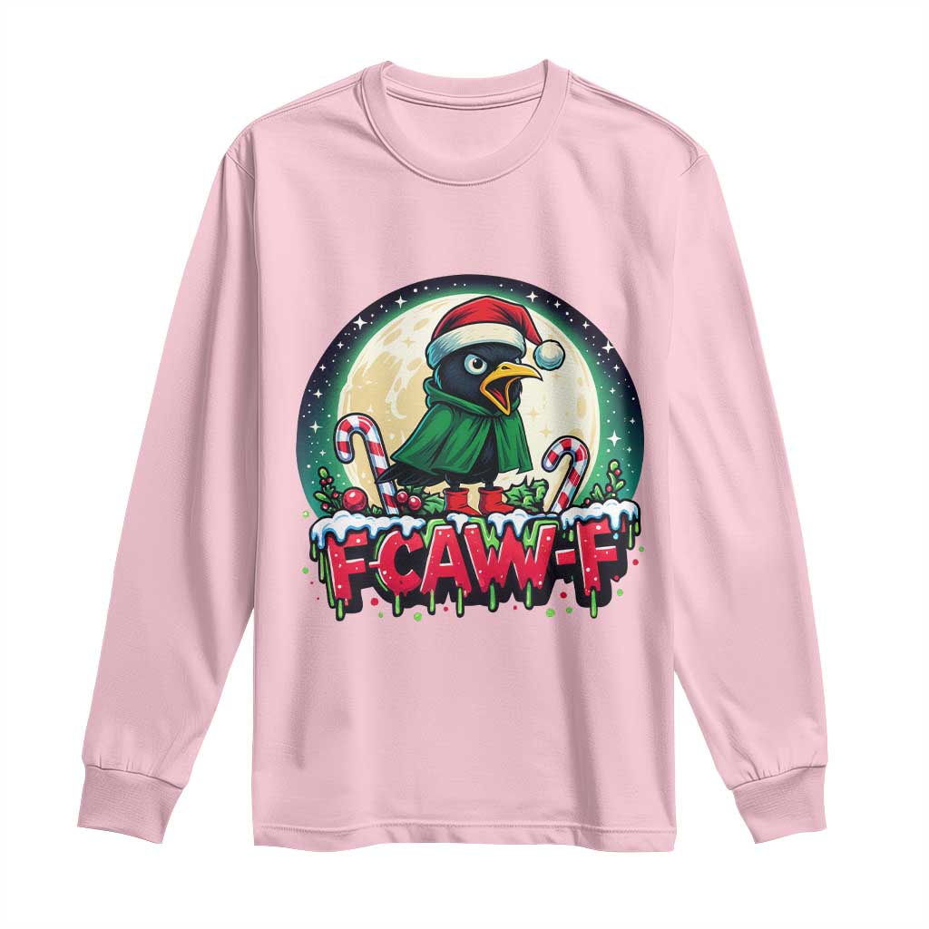 Funny F Caw F Raven Joke Long Sleeve Shirt Holiday Gift TS12 Light Pink Print Your Wear