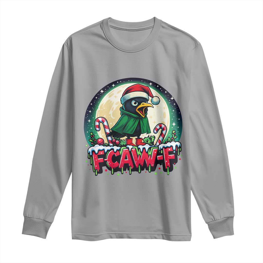 Funny F Caw F Raven Joke Long Sleeve Shirt Holiday Gift TS12 Sport Gray Print Your Wear