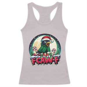 Funny F Caw F Raven Joke Racerback Tank Top Holiday Gift TS12 Ice Gray Print Your Wear