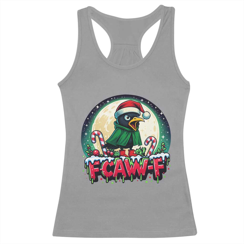 Funny F Caw F Raven Joke Racerback Tank Top Holiday Gift TS12 Sport Gray Print Your Wear