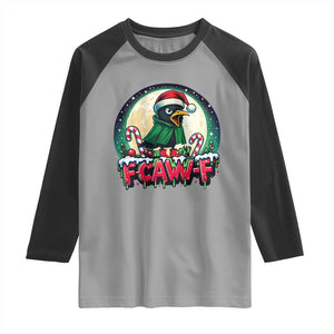 Funny F Caw F Raven Joke Raglan Shirt Holiday Gift TS12 Sport Gray Black Print Your Wear