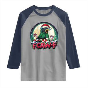 Funny F Caw F Raven Joke Raglan Shirt Holiday Gift TS12 Sport Gray Navy Print Your Wear