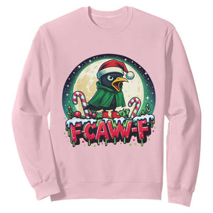 Funny F Caw F Raven Joke Sweatshirt Holiday Gift TS12 Light Pink Print Your Wear