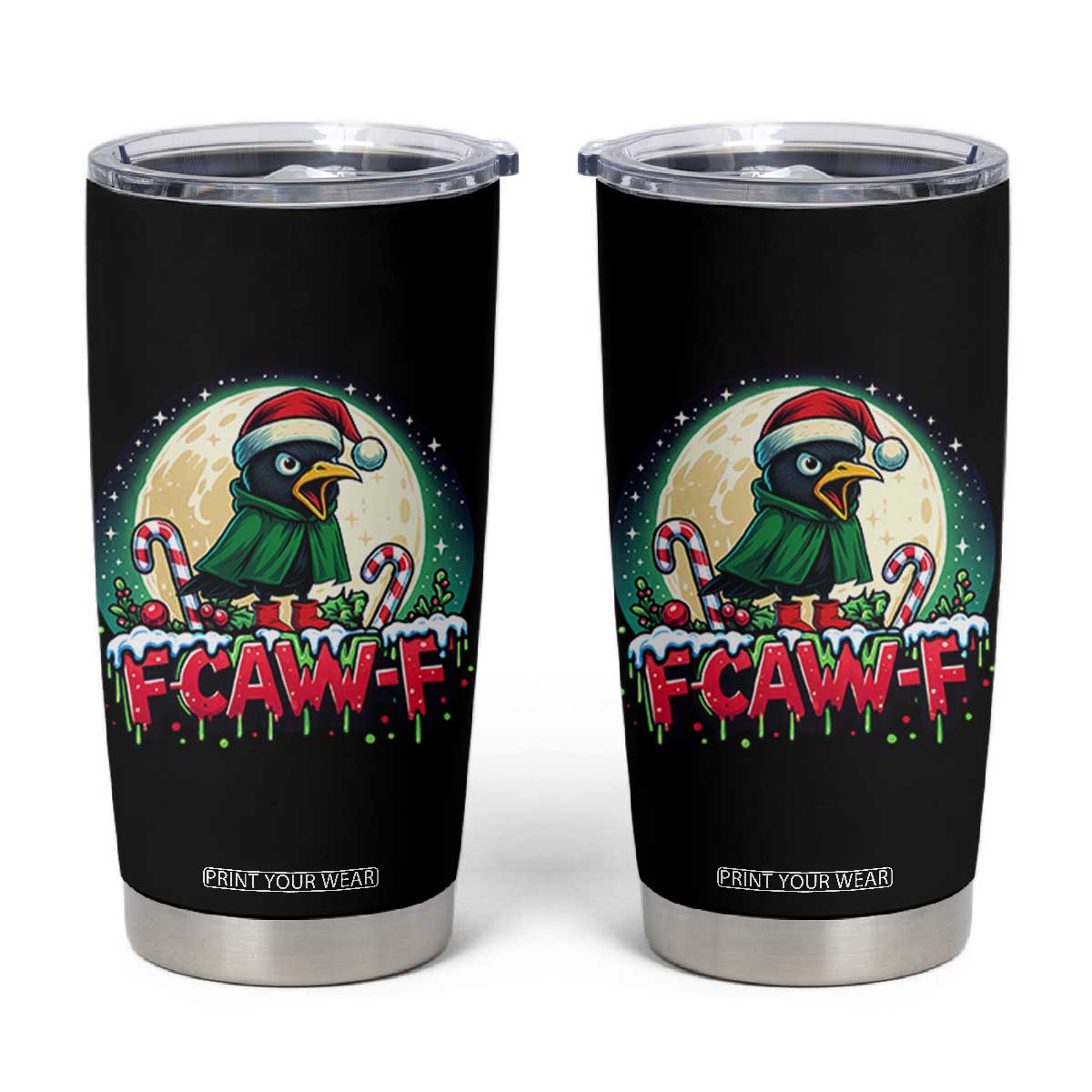 Funny F Caw F Raven Joke Tumbler Cup Holiday Gift - Print Your Wear
