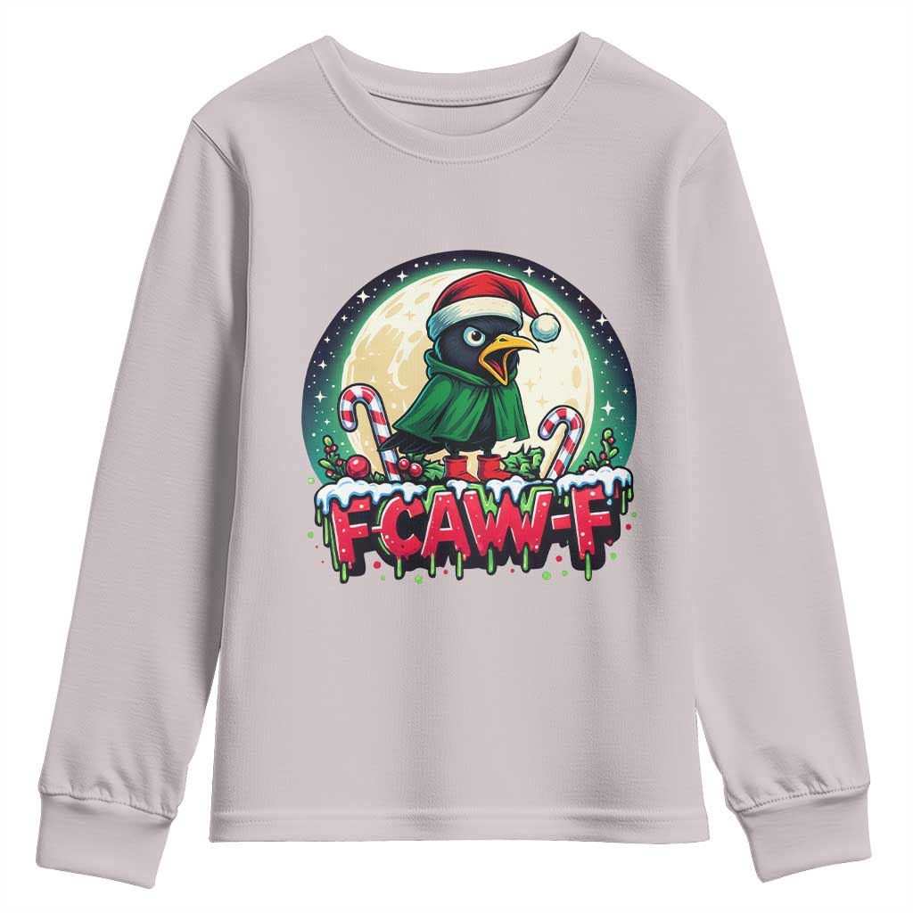 Funny F Caw F Raven Joke Youth Sweatshirt Holiday Gift TS12 Ice Gray Print Your Wear