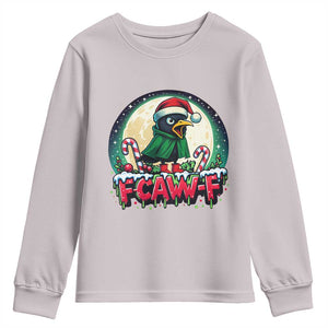 Funny F Caw F Raven Joke Youth Sweatshirt Holiday Gift TS12 Ice Gray Print Your Wear