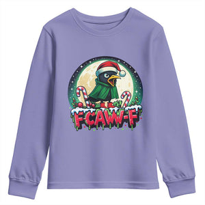 Funny F Caw F Raven Joke Youth Sweatshirt Holiday Gift TS12 Violet Print Your Wear