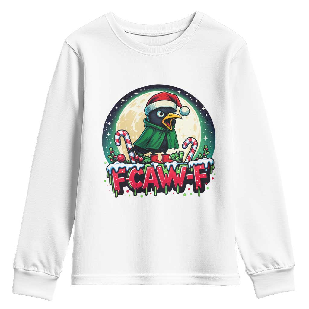 Funny F Caw F Raven Joke Youth Sweatshirt Holiday Gift TS12 White Print Your Wear