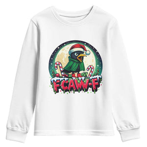 Funny F Caw F Raven Joke Youth Sweatshirt Holiday Gift TS12 White Print Your Wear