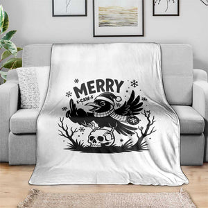 Merry F Caw F Christmas Raven Throw Blanket Funny Holiday Gift - Print Your Wear