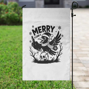 Merry F Caw F Christmas Raven Garden Flag Funny Holiday Gift - Print Your Wear