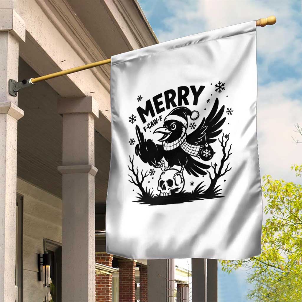 Merry F Caw F Christmas Raven Garden Flag Funny Holiday Gift TS12 Print Your Wear