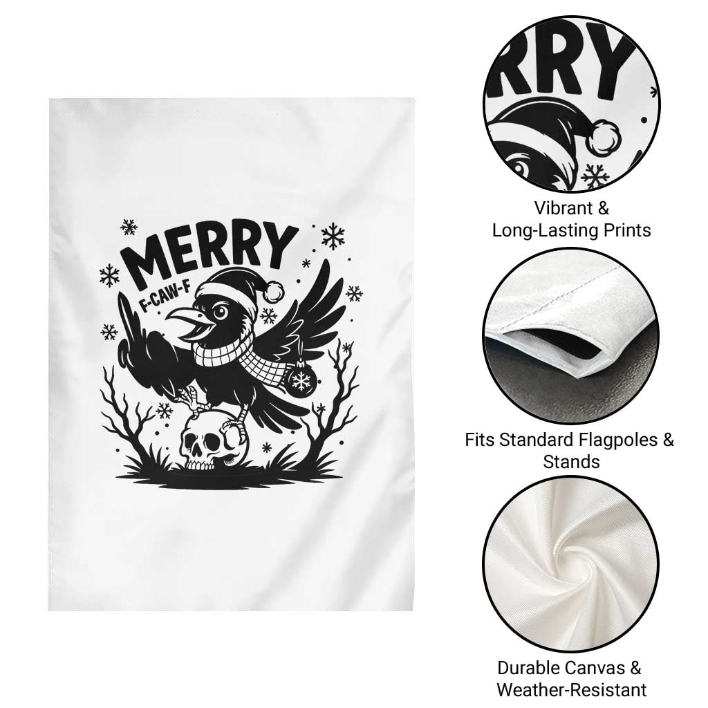 Merry F Caw F Christmas Raven Garden Flag Funny Holiday Gift TS12 Print Your Wear