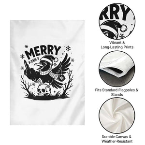 Merry F Caw F Christmas Raven Garden Flag Funny Holiday Gift - Print Your Wear