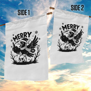 Merry F Caw F Christmas Raven Garden Flag Funny Holiday Gift - Print Your Wear