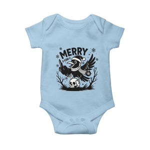 Merry F Caw F Christmas Raven Baby Onesie Funny Holiday Gift TS12 Light Blue Print Your Wear