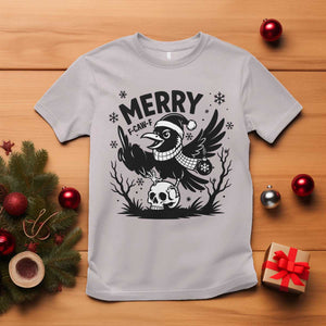 Merry F Caw F Christmas Raven T Shirt Funny Holiday Gift - Print Your Wear
