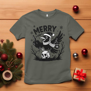 Merry F Caw F Christmas Raven T Shirt Funny Holiday Gift - Print Your Wear